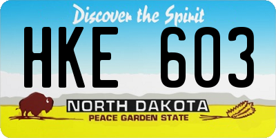 ND license plate HKE603