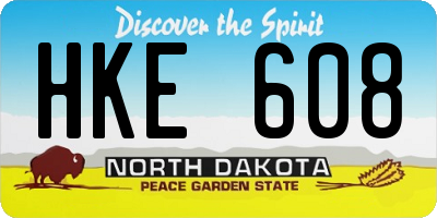 ND license plate HKE608