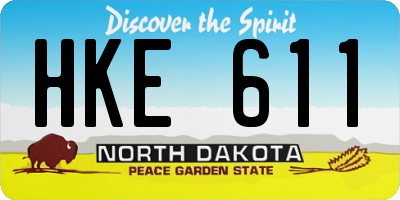 ND license plate HKE611