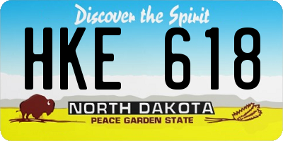 ND license plate HKE618
