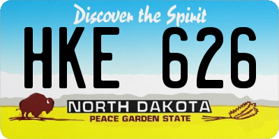 ND license plate HKE626