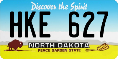 ND license plate HKE627