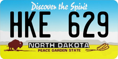 ND license plate HKE629
