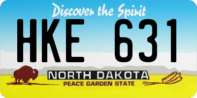 ND license plate HKE631