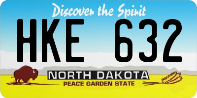 ND license plate HKE632