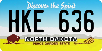 ND license plate HKE636