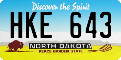 ND license plate HKE643