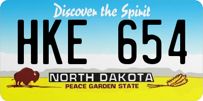 ND license plate HKE654