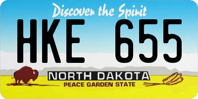ND license plate HKE655