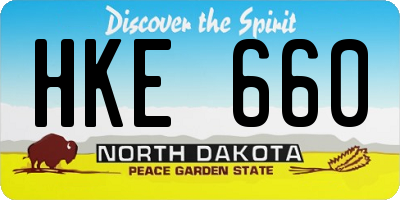ND license plate HKE660