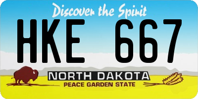 ND license plate HKE667