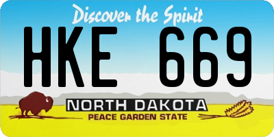 ND license plate HKE669