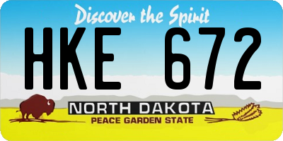 ND license plate HKE672