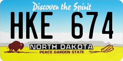 ND license plate HKE674