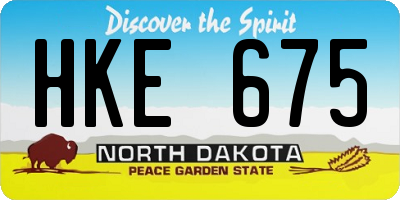 ND license plate HKE675