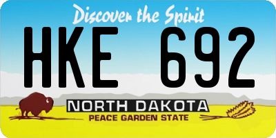 ND license plate HKE692
