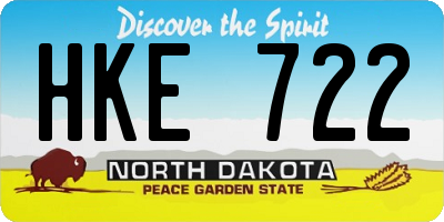 ND license plate HKE722