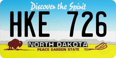ND license plate HKE726