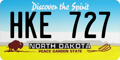 ND license plate HKE727