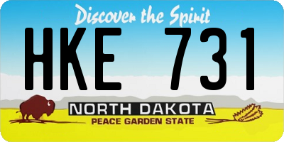 ND license plate HKE731