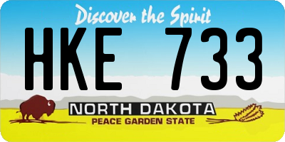 ND license plate HKE733