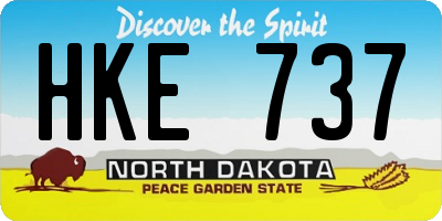 ND license plate HKE737