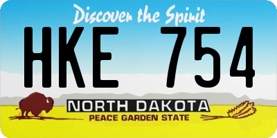 ND license plate HKE754