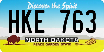 ND license plate HKE763