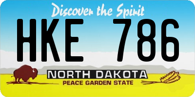 ND license plate HKE786