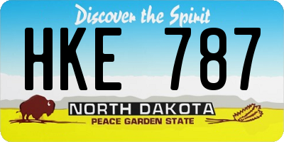 ND license plate HKE787