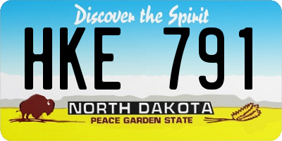 ND license plate HKE791