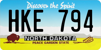ND license plate HKE794