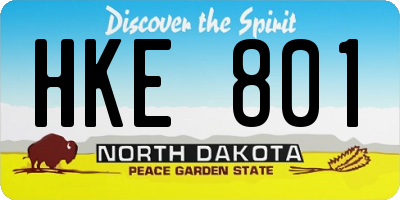 ND license plate HKE801