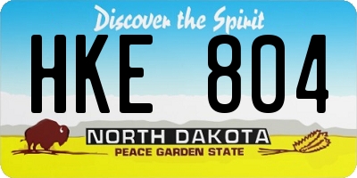 ND license plate HKE804
