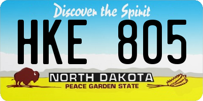 ND license plate HKE805