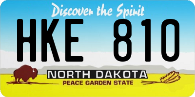 ND license plate HKE810