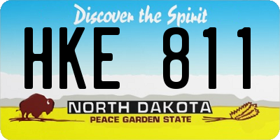 ND license plate HKE811