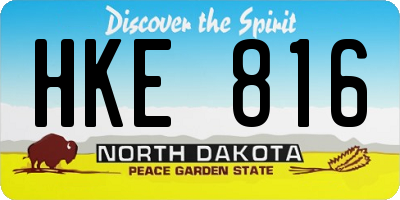 ND license plate HKE816
