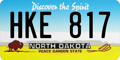 ND license plate HKE817