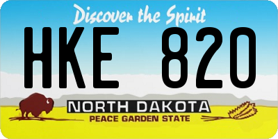 ND license plate HKE820