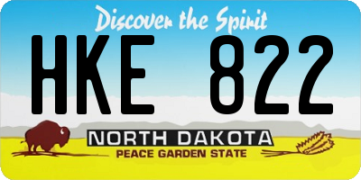 ND license plate HKE822