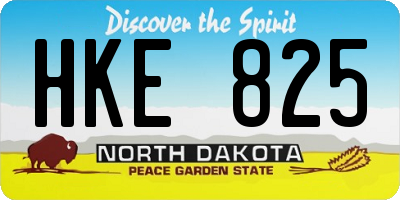 ND license plate HKE825