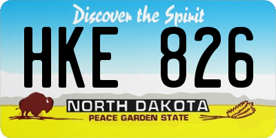 ND license plate HKE826