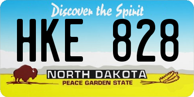 ND license plate HKE828
