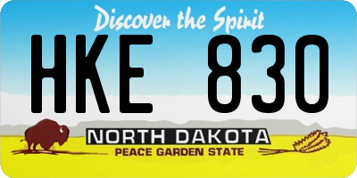 ND license plate HKE830