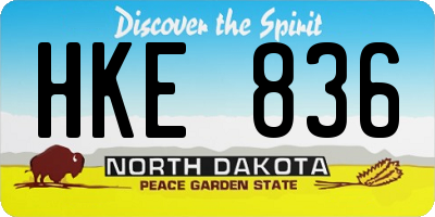 ND license plate HKE836