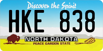 ND license plate HKE838