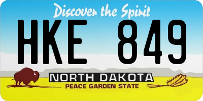 ND license plate HKE849