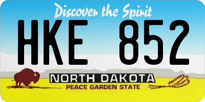 ND license plate HKE852