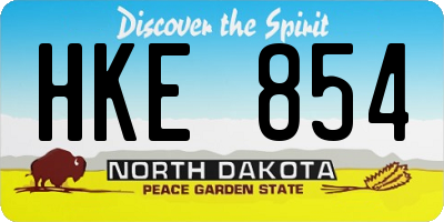 ND license plate HKE854